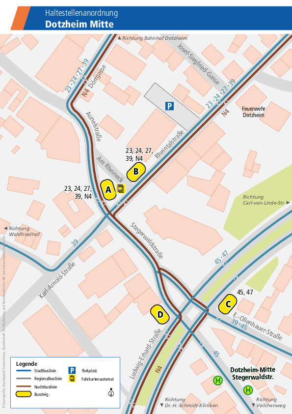 In der PDF-Datei sieht man die Haltestellenanordnung der Haltestelle „Dotzheim Mitte“ von ESWE Verkehr