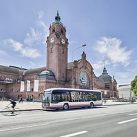 Batteriebus am Hauptbahnhof Wiesbaden