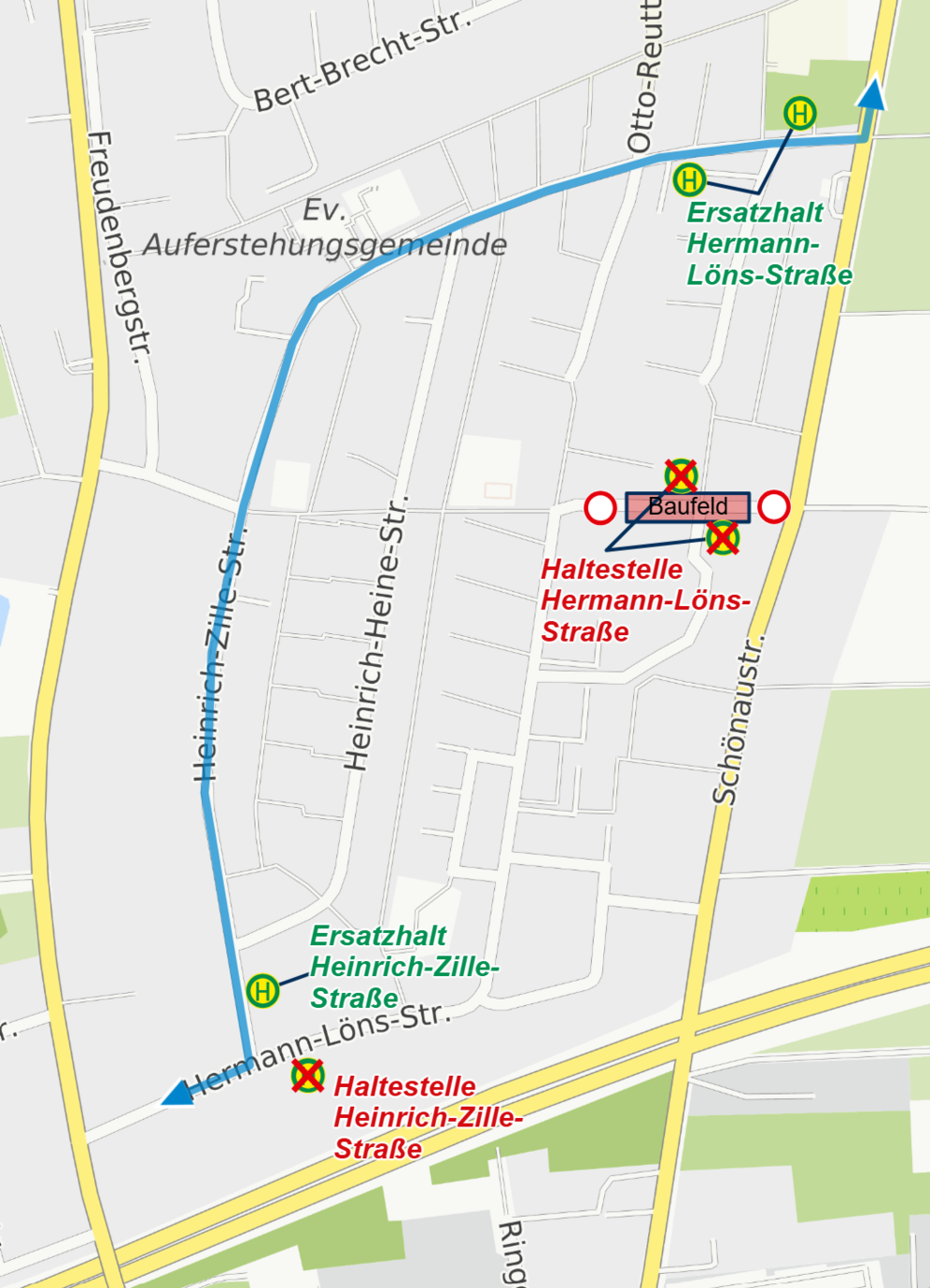 Zeigt Umleitungsgrafik