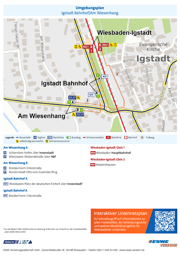 In der PDF-Datei sieht man den Umgebungsplan der Haltestelle „Igstadt Bahnhof/Am Wiesenhang“ von ESWE Verkehr