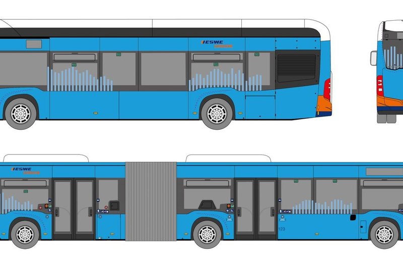 Skizzen von 3 Bussen (Ganzgestaltung PLUS)