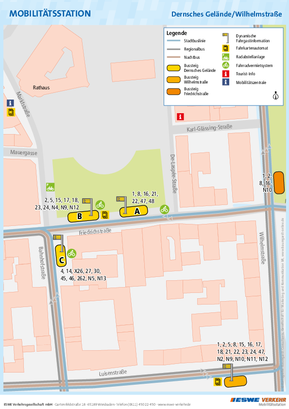 In der PDF-Datei sieht man die Mobilitätsstation „Dernsches Gelände/Wilhelmstraße“ von ESWE Verkehr