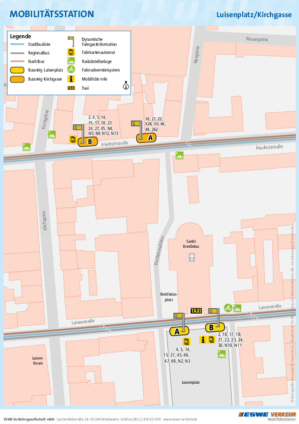 In der PDF-Datei sieht man die Mobilitätsstation „Luisenplatz/Kirchgasse“ von ESWE Verkehr