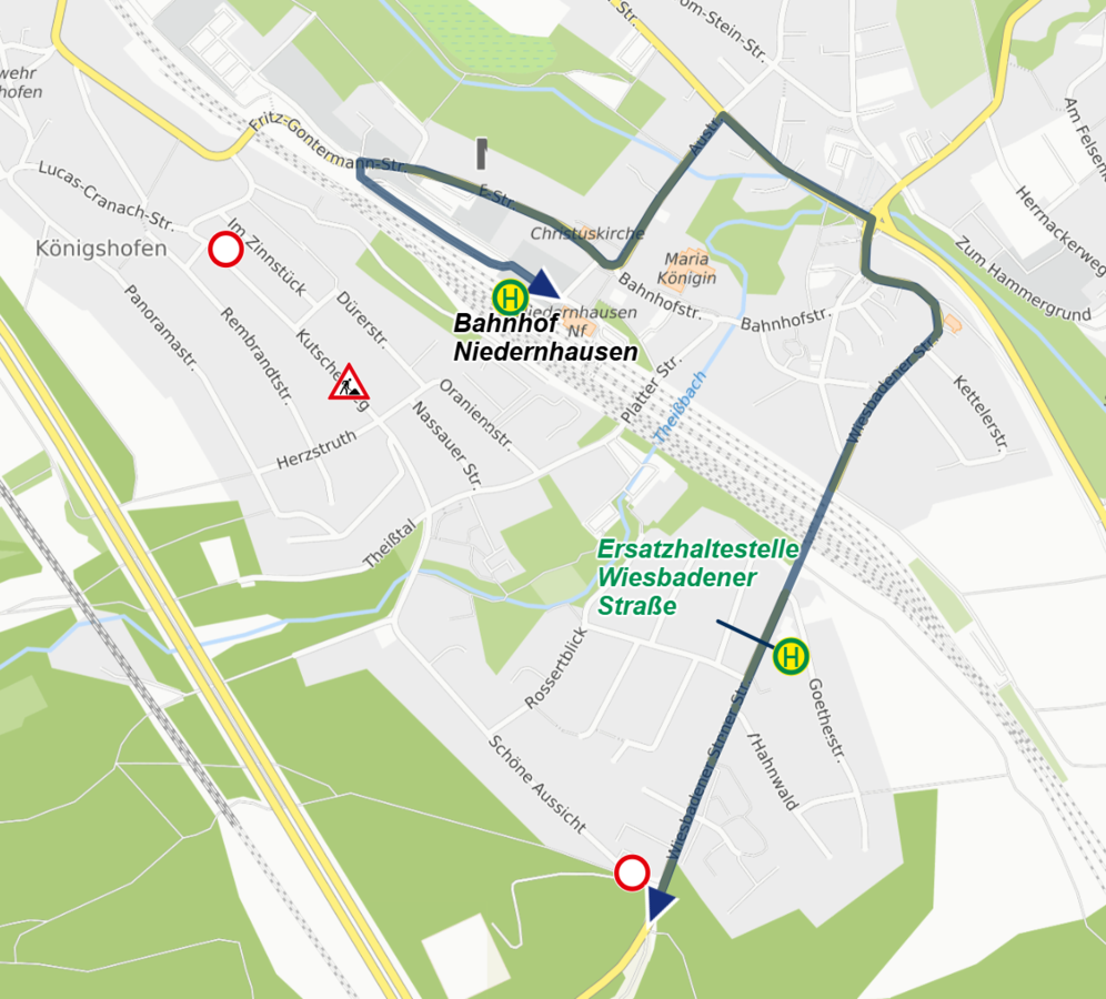 Zeigt Umleitungsgrafik