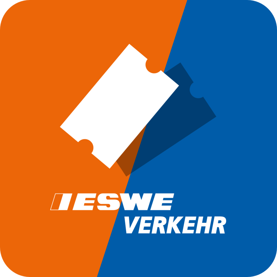 Ansicht des Logos der „ESWE Verkehr Tickets“-App erhältlich im Apple App Store als auch im Google Play Store