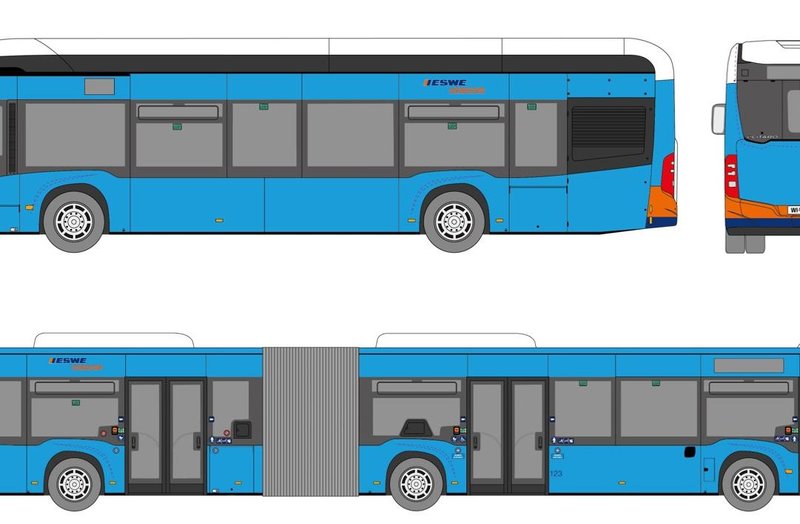 Skizze von 3 Bussen (Ganzgestaltung)