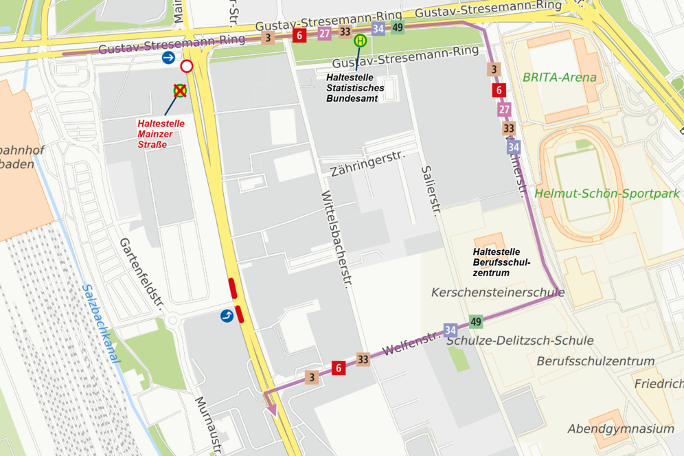 Zeigt Umleitungsgrafik