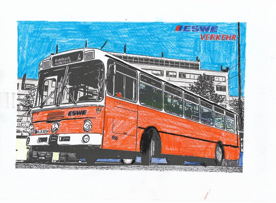Ausmalbild: Oldie-Bus von Philip, 15 Jahre alt